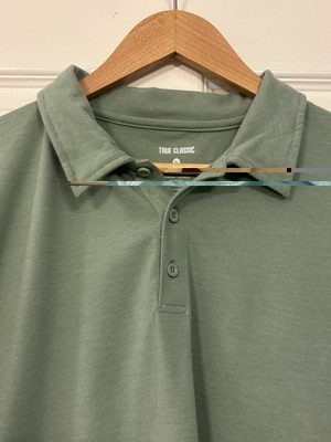 True Classic Men s Polo Shirt XL Sage Green Cotton Blend Short Sleeve