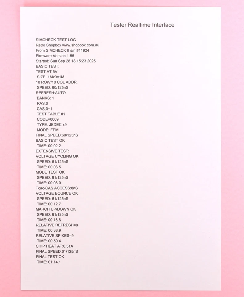 30 Pin 8MB RAM (8x 1MB Modules) Parity 5V 70ns NEC Memory *TESTED w/ REPORT* - Image 3 of 4