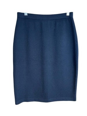 St. John Basics navy blue Santana knit skirt sz 8