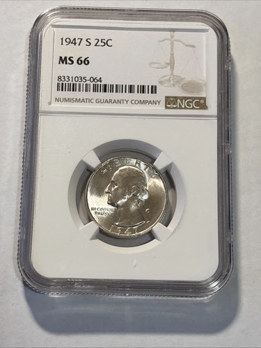 1947-S 25c Washington Quarter NGC MS66