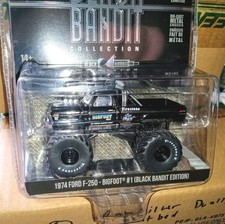 greenlight 1/64 1974 Ford F-250 Monster Truck Bigfoot Black Bandit Monster Jam