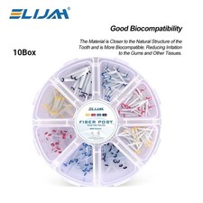 10Boxes Dental Fiber Post Kit Screw/Straight Post Quartz Glass Thread Pile