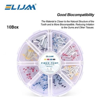 10Boxes Dental Fiber Post Kit Screw/Straight Post Quartz Glass Thread Pile