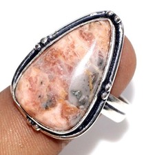 925 Silver Plated Trending Rhodochrosite Ring Jewelry Size US 12 GW