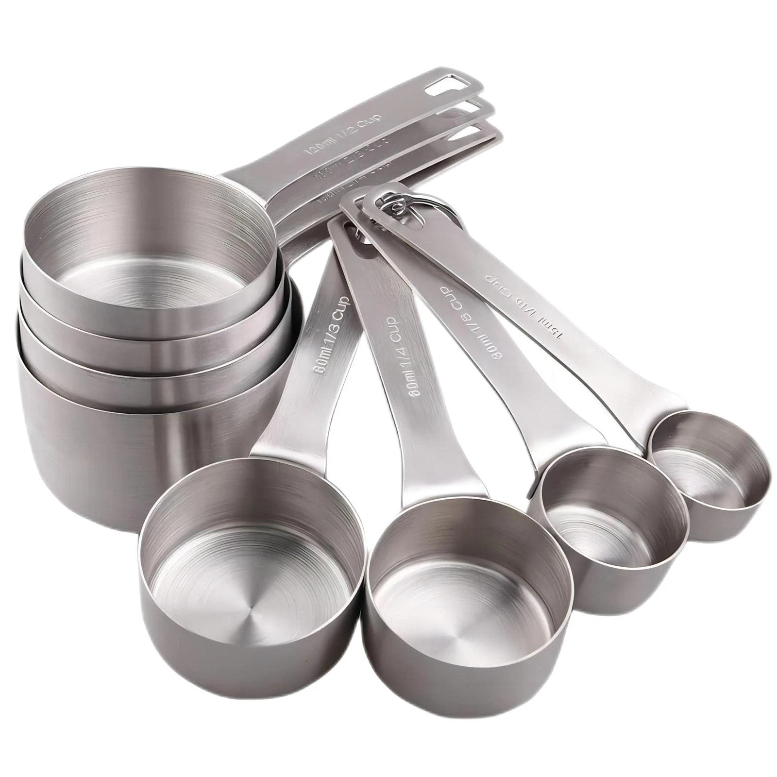 Measuring Cups Set 8, 18/8 Stainless Steel Measuring Cup for Dry & Liquid, Me...