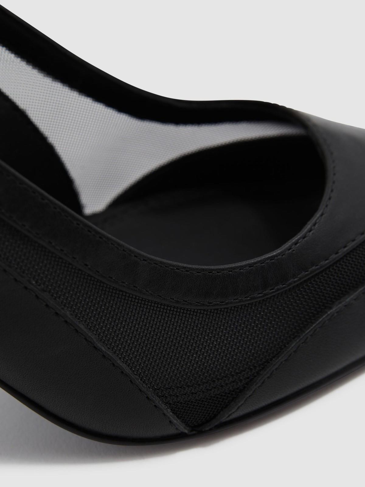 Reiss Ellie Slingback Pointed Toe Pumps in Black 6.5 image 5