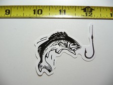 FISH  HOOK SMALL STICKER DECAL FUN SPORT FUNNY