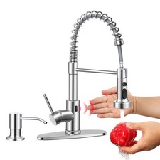 Touchless Kitchen Faucet with Soap Dispenser, Homikit Brushed Nicke... Fast Ship