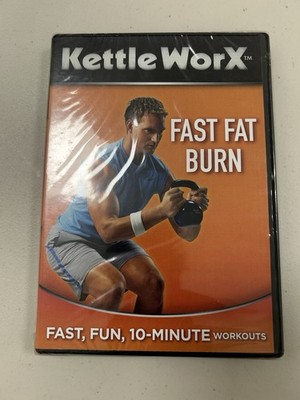 KettleWorx Fast Fat Burn DVD kettlebell free weights strength training workout!