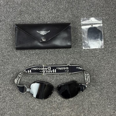 Vintage Harley Davidson Baruffaldi Motorcycle Riding Goggles Italy w Case, Lens