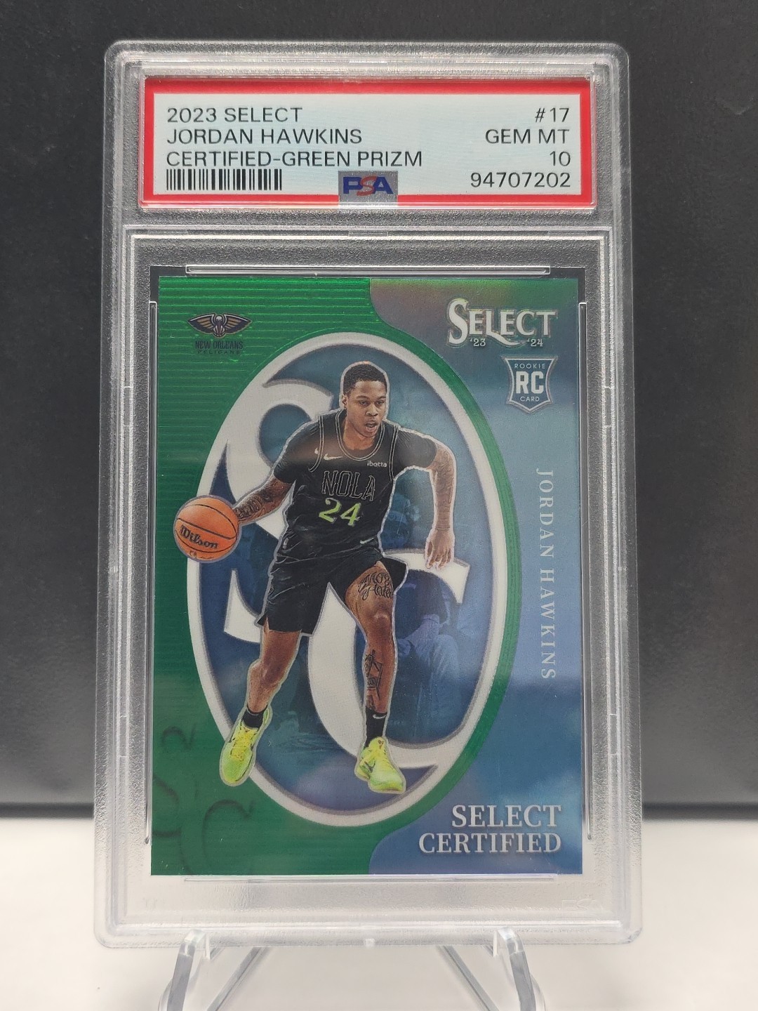 2023 Panini Select Certified Jordan Hawkins Green Prizm #17 PSA 10
