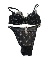 Adore Me Womens Unlined Black Skull Print Bra...