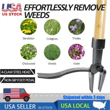 Stand Up Weed Tool Weeder Puller Handle Claw Garden Outdoor Root Remover Killer