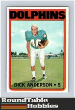 1972 Topps Football Miami Dolphins Dick Anderson #98
