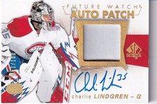 2016-17 UD SPA FW Patch Auto #117 CHARLIE LINDGREN 051/100 Montreal Canadiens