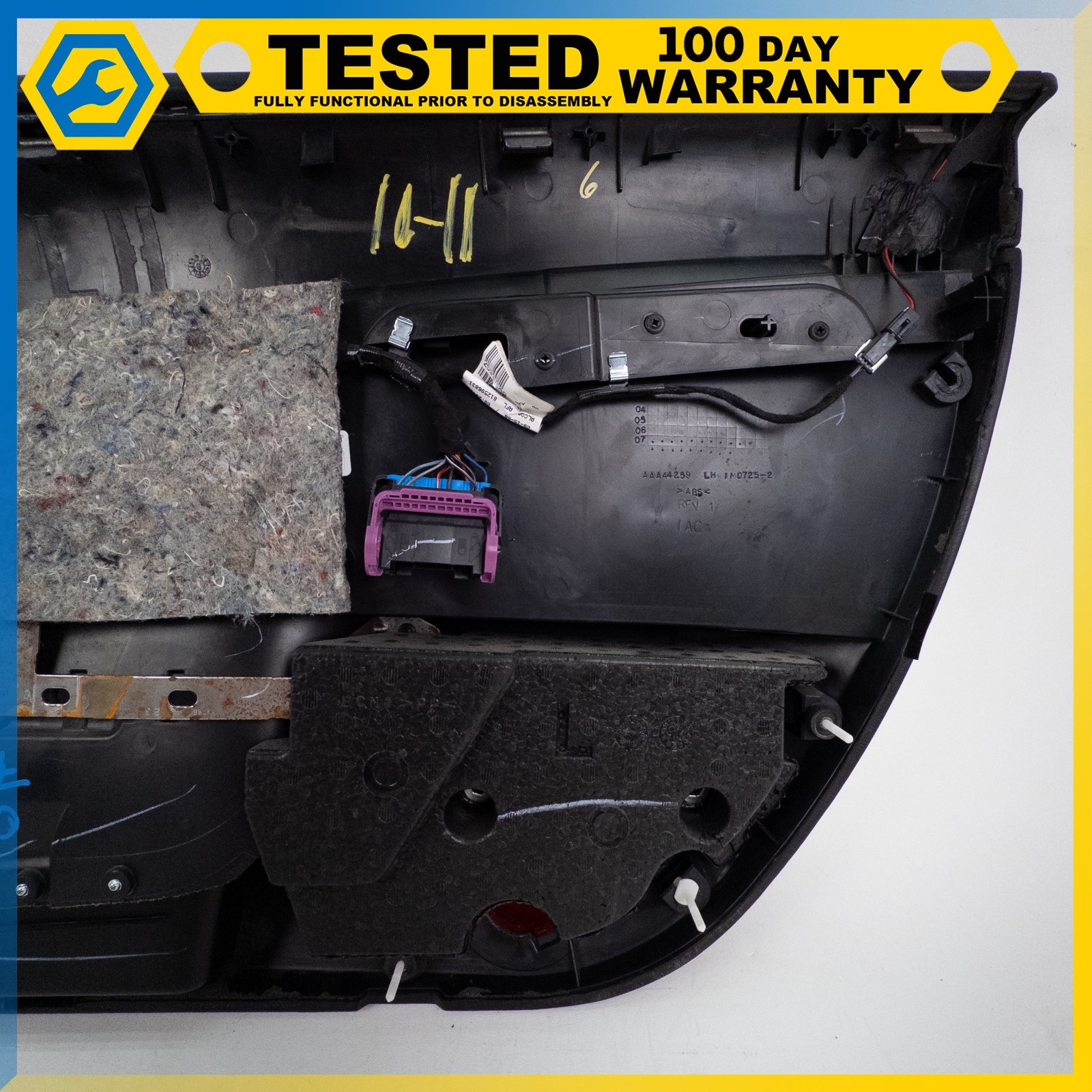 05-11 CHEVROLET CORVETTE C6 FRONT LEFT DRIVER SIDE INTERIOR DOOR PANEL BLACK OEM