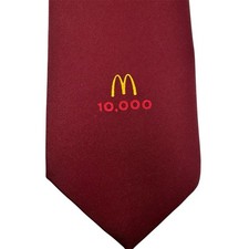 VERY RARE Vintage 1988 McDonald's 10,000th Store Opening Maroon Red Neck Tie