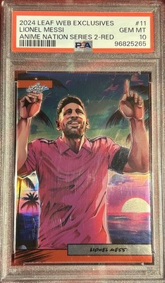 2024 Leaf Anime Nation Lionel Messi #11 RED 22/25 PSA 10