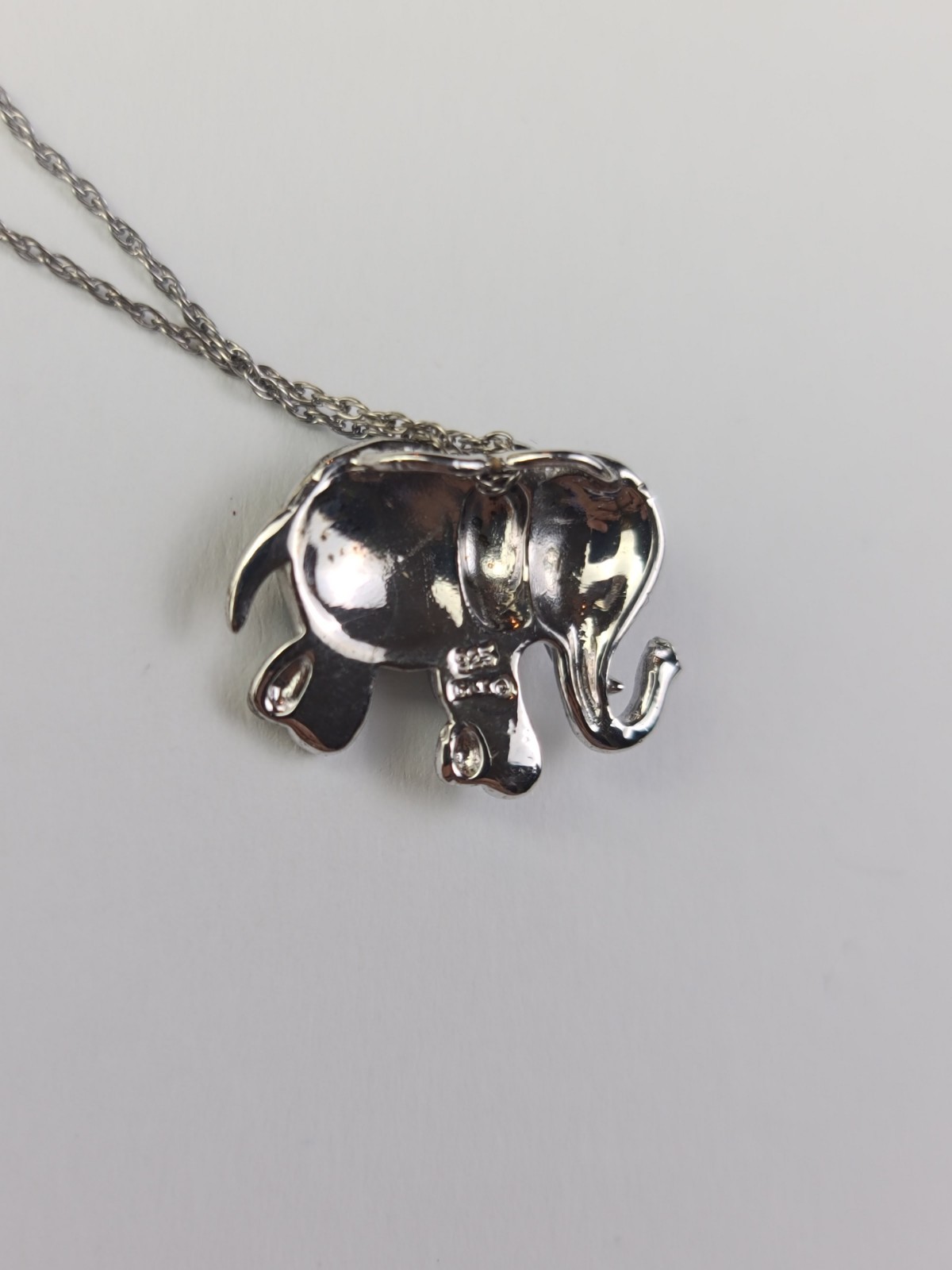 Sterling 925 Solid Silver Crystal Iced Elephant P… - image 11