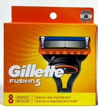 GILLETTE FUSION 5 *NEW PACKAGE* 8 -PK CARTRIDGES WITH PRECISION TRIMMER