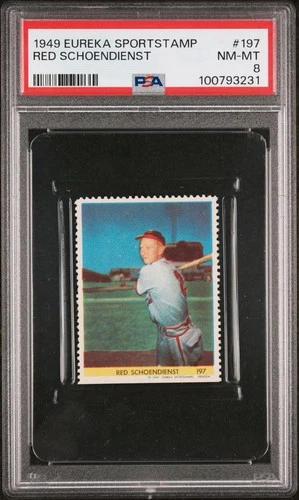 1949 Eureka Sportstamps Baseball Red Schoendienst #197 PSA 4