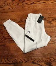 Under Armour Unstoppable Fleece Grid Jogger Pants Mens Small Hydro Green 1386544