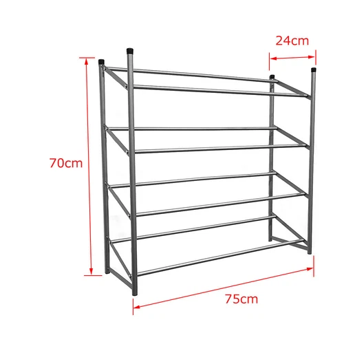 PORTABLE 4 TIER SHOE RACK STAND COMPACT SPACE SAVING STORAGE ORGANISER SHELF - Picture 3 of 5