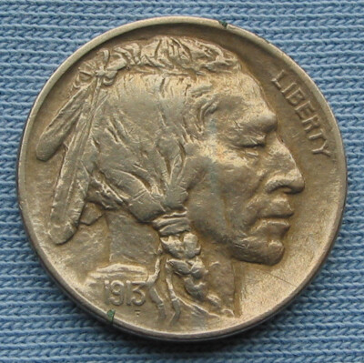 1913 P Buffalo Nickel Type 1 Mound (5C)