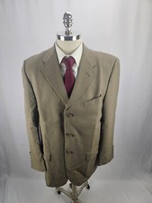 Claiborne Men's Beige Wool Blazer Jacket 44R