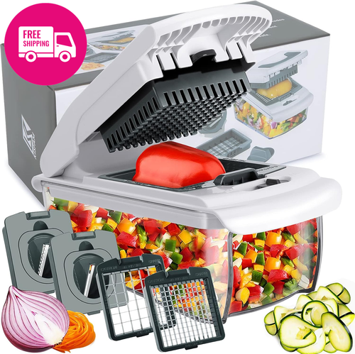 Vegetable Chopper 4-Blade Mandolin Slicer Dicer with Container for Salad & More - Picture 12 of 12