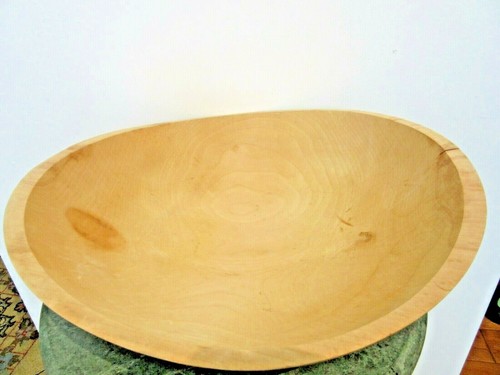 NEU GROSSE AUS RUNDER HOLZSCHALE NATURHOLZ FARBE PERFEKT ZUR DEKORATION - Bild 5 von 6