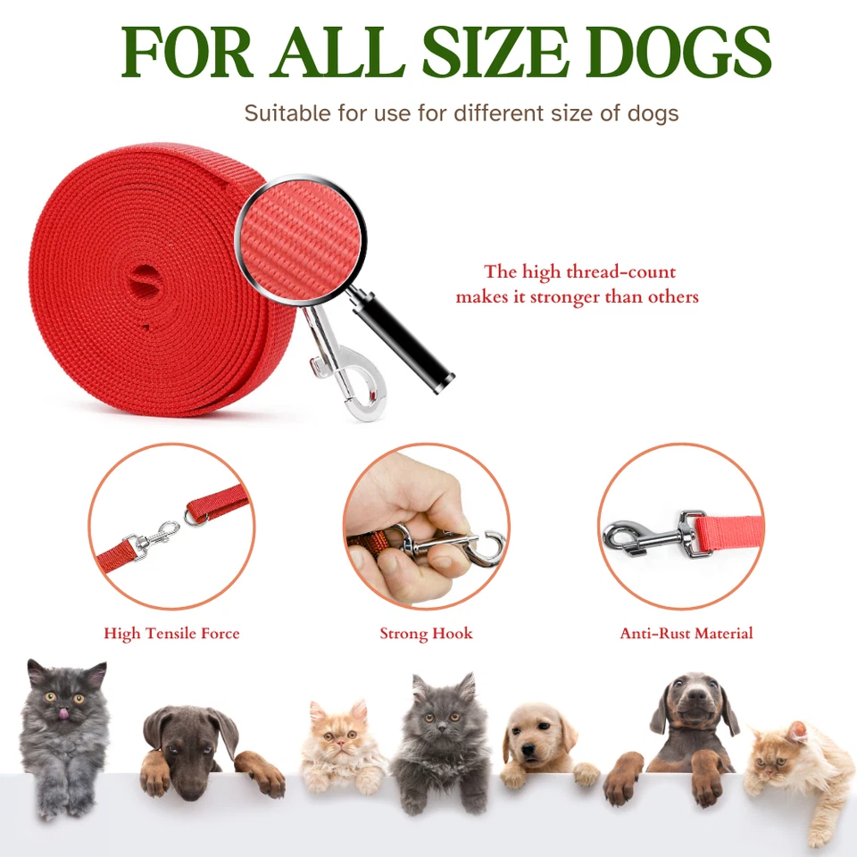 Pet Dog Training Lead 1.5M-30M Long Strong Tracking Leash Line Walking Recall UK - Image 4 of 4