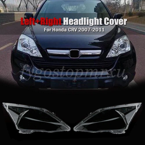 Pair Left Right Headlight Cover Headlamp Lens Shell For Honda CRV 2007-2011