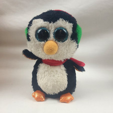 TY Beanie Boos North the Penguin Blue Glitter Eyes 6" Missing Swing Tag 2014