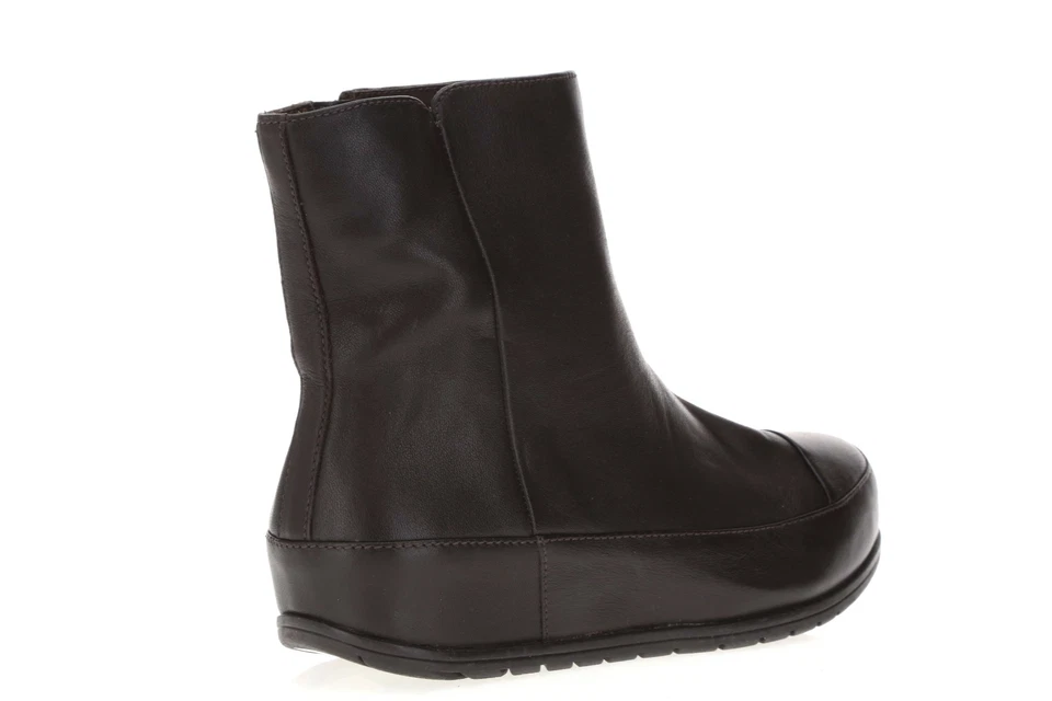 Женщин Fitflop коричневый кожаный короткий на танкетке каблук молнии ботинки Туфли размер 6,5 новый - Изображение 3 из 4