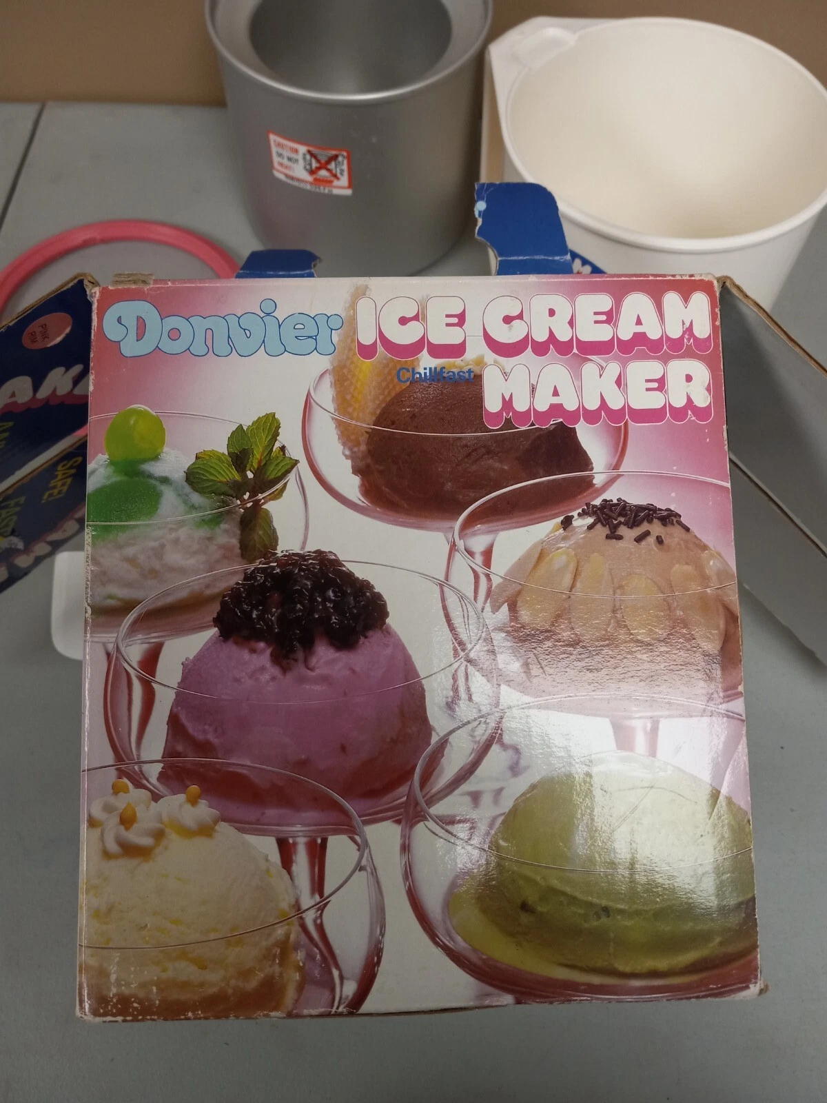 Donvier Chill-fast Ice Cream Maker Pink-Rim Original Box No Manual