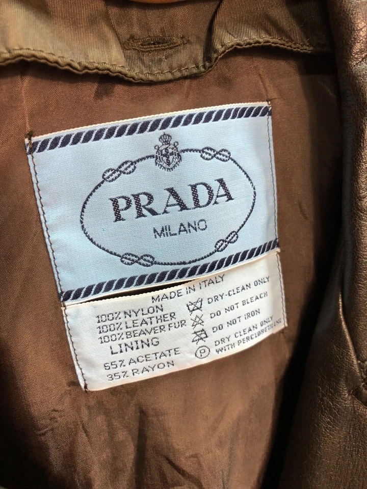 Prada milano rare jacket leather/nylon, size L women’s - Image 4 of 4
