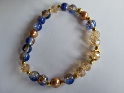 Bracelet Extensible Perles De Verre Blanc - Nouveau Sans Emballage - Bijou Ethnique