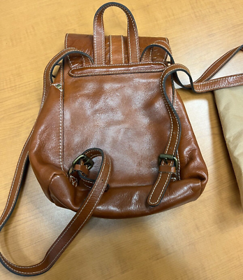 Patricia Nash Brown Leather Adjustable Backpack/Duster 