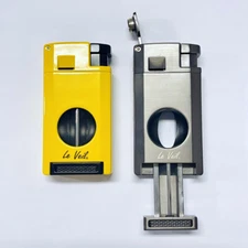 3-1 Cigar 2 Jets Lighter, V Cutter, Punch, Gun Metal Color - New In Box