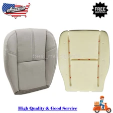 Driver Bottom Leather Seat Cover+Foam Cushion For 07-14 Silverado 1500 Sierra