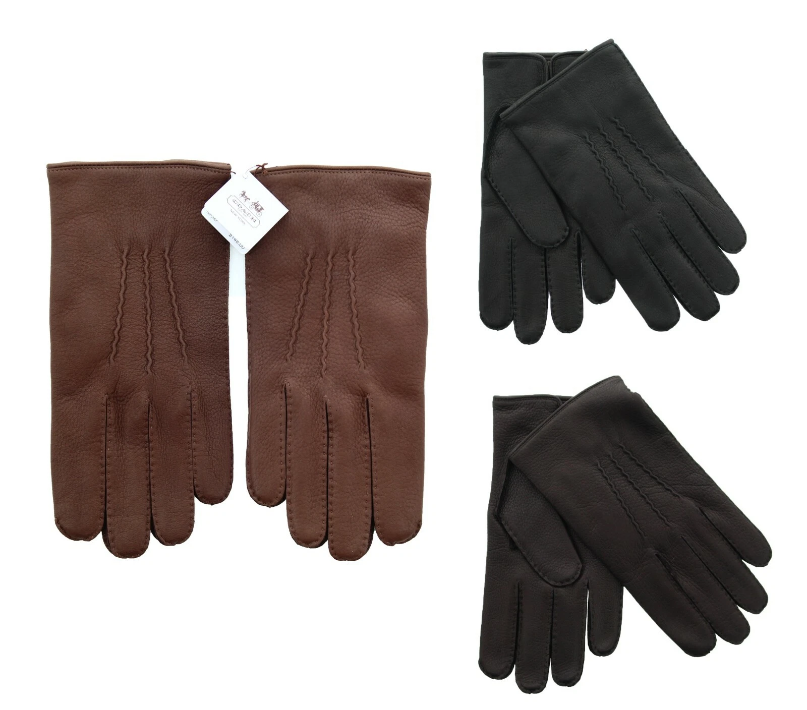 Coach Leather Winter Gloves, Men's Deerskin Leather, Cashmere Lined, 83896 $148
Opens in a new windo