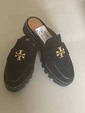 TORY BURCH MINI EVERLY SUEDE SLIDE IN PERFECT BLACK US SIZE 5