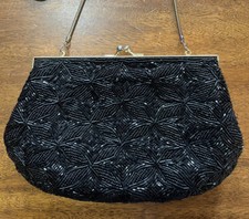 VTG NORDSTROM Beaded special occasion Evening bag purse black PROM