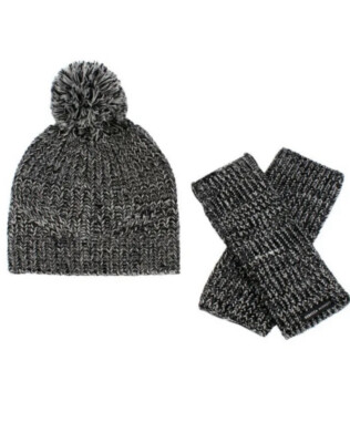 NWT Rebecca Minkoff Womens Marled Set Beanie Armwarmers Black s-l400.jpg main image 2