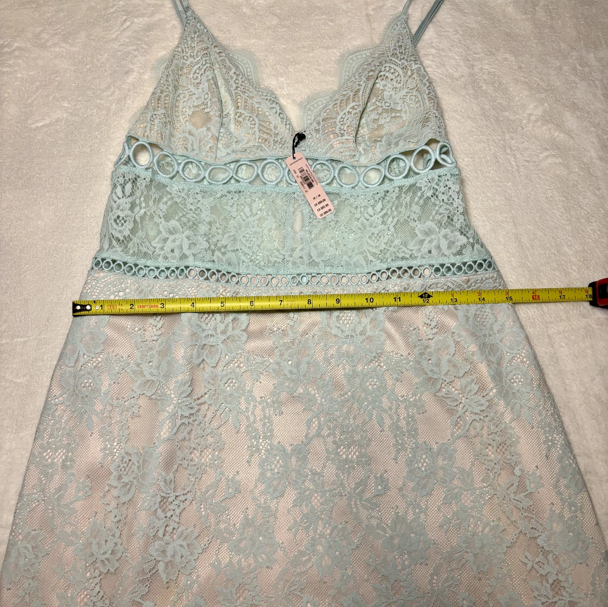 UNDERCOVER Abito Victoria Secrets Dream Angels floreale pizzo e anello slip taglia M blu acqua rosa