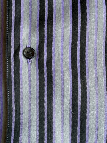 Robert Graham Hemd Herren 2XL Lila Classic Fit Gestreift Bestickt Flip Cuff - Bild 7 von 10