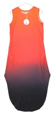 Anrabess Size S Long Maxi Dress Side Slits Short Sleeveless