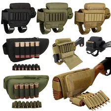 Tactical Buttstock Rifle Cheek Rest Pad Shell Holder Carrier Ammo Portable Pouch