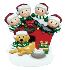 Family with Dog Personalized Christmas Ornaments/Family of 2, 3, 4, 5, or 6